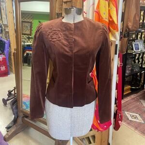Vintage Brown Velvet Women's Jacket/Skirt Set (A)
